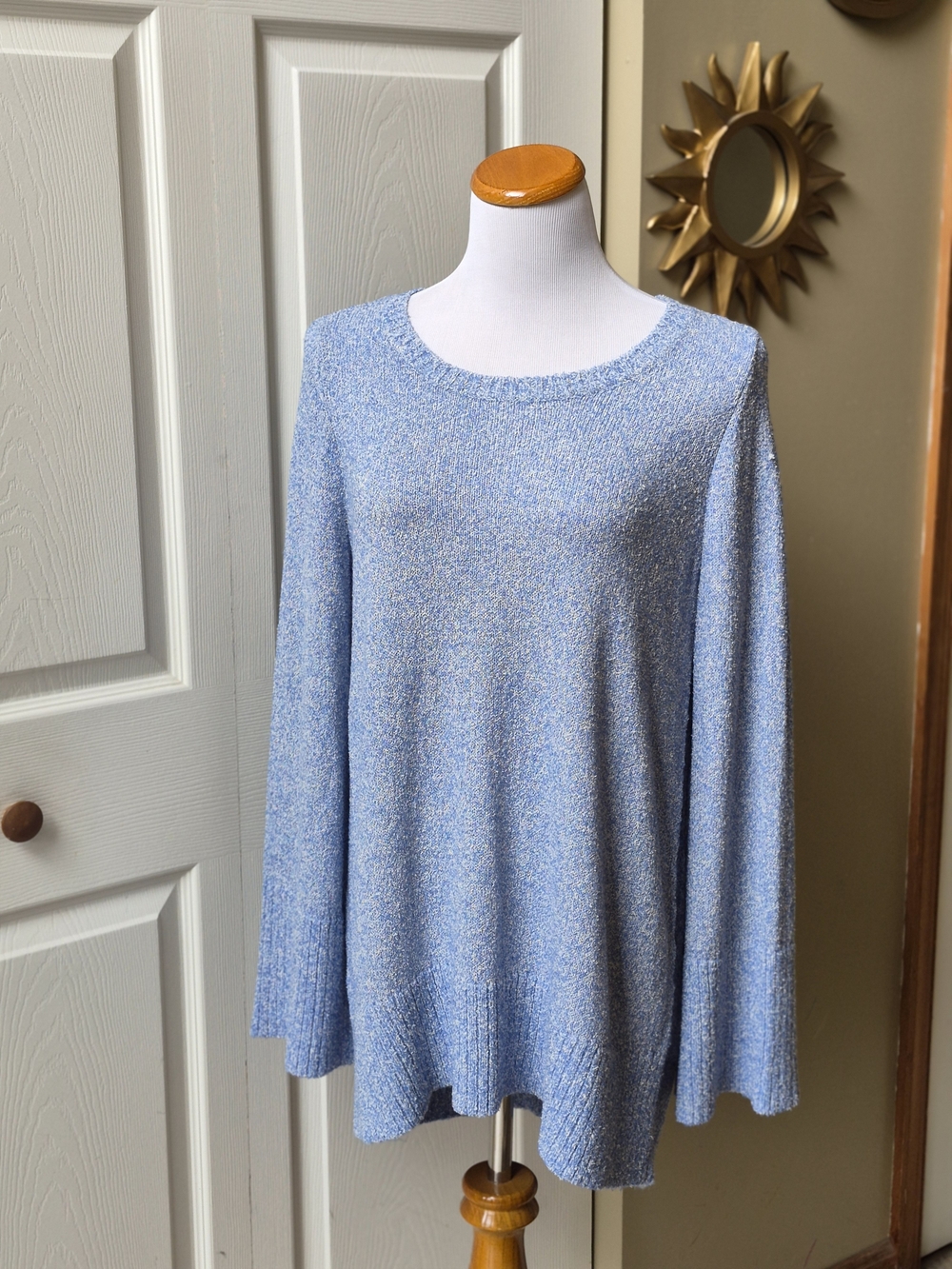Light Blue Women's Tunic Knit Sweater